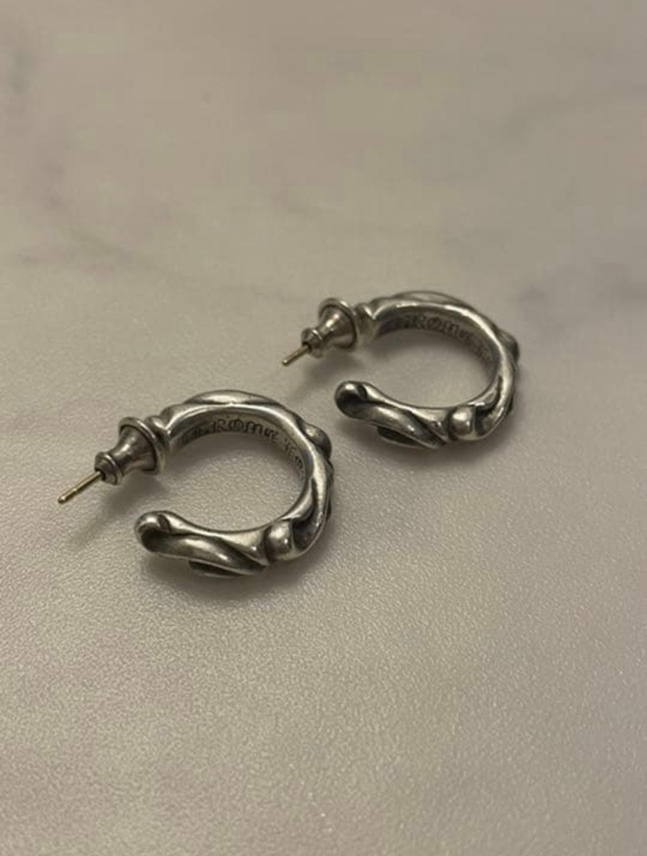 Chrome Hearts Hoop Scroll 1 Earrings "Silver"
