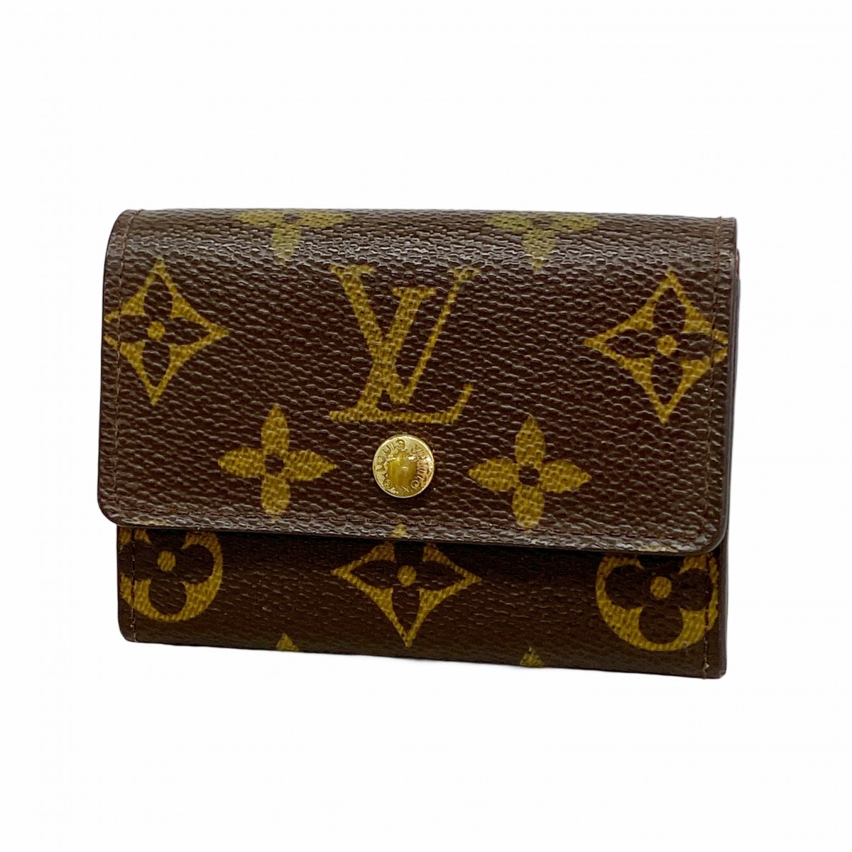 【6de5578】ルイヴィトン コインケース モノグラム ポルトモネプラ M61930 ブラウン【中古】メンズ レディース ユニセックス