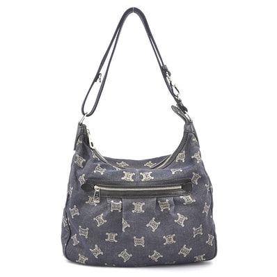 セリーヌ CELINE ショルダーバッグ デニム インディゴブルー シルバー レディース【中古】 e60351g
