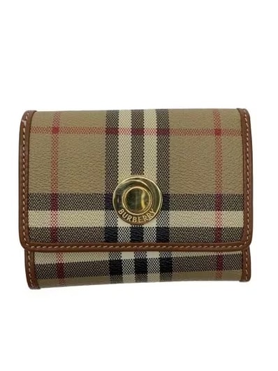Burberry Women's Small Check Folding Wallet "Archive Beige/Briar Brown"