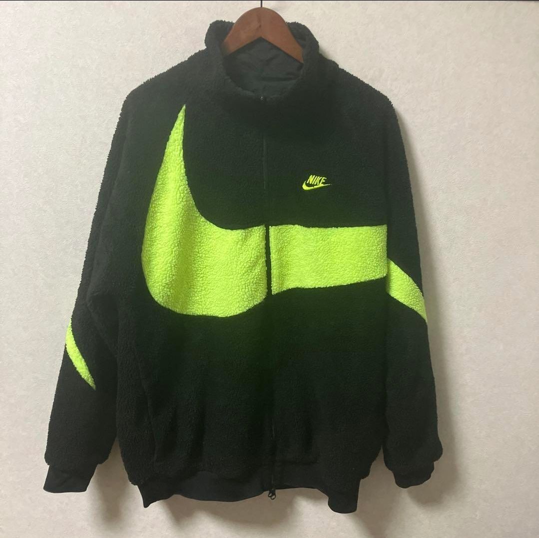 Nike Big Swoosh Reversible Boa Jacket"Black Neon"