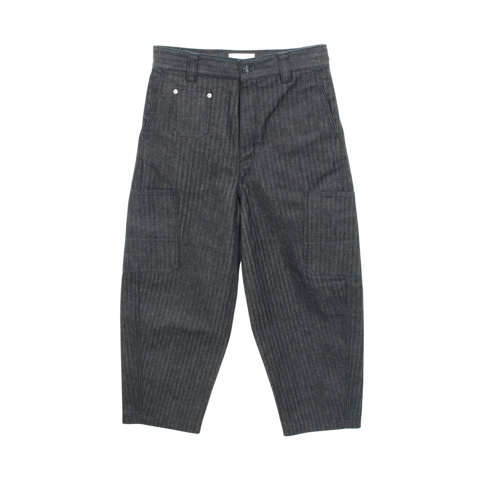 ジバンシィ GIVENCHY クチュールシーム ヘリンボーン デニムパンツ 衣料品 ボトムス コットン メンズ ネイビー系 BM51N9518U 【中古】