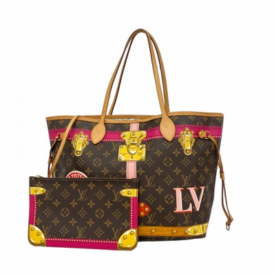 【6dc3044】ルイヴィトン トートバッグ モノグラム サマートランク ネヴァーフルMM M41390 ブラウン【中古】レディース