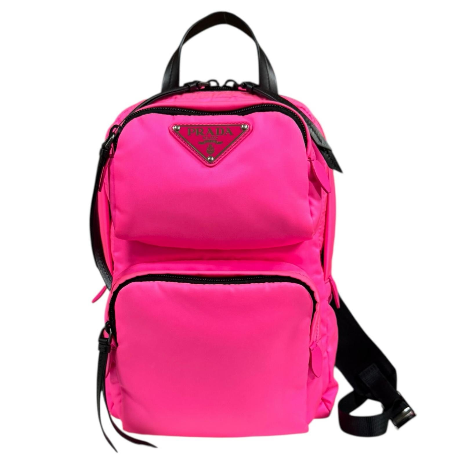 プラダ ボディバッグ ナイロン 1BZ026 ピンク レディース PRADA 中古