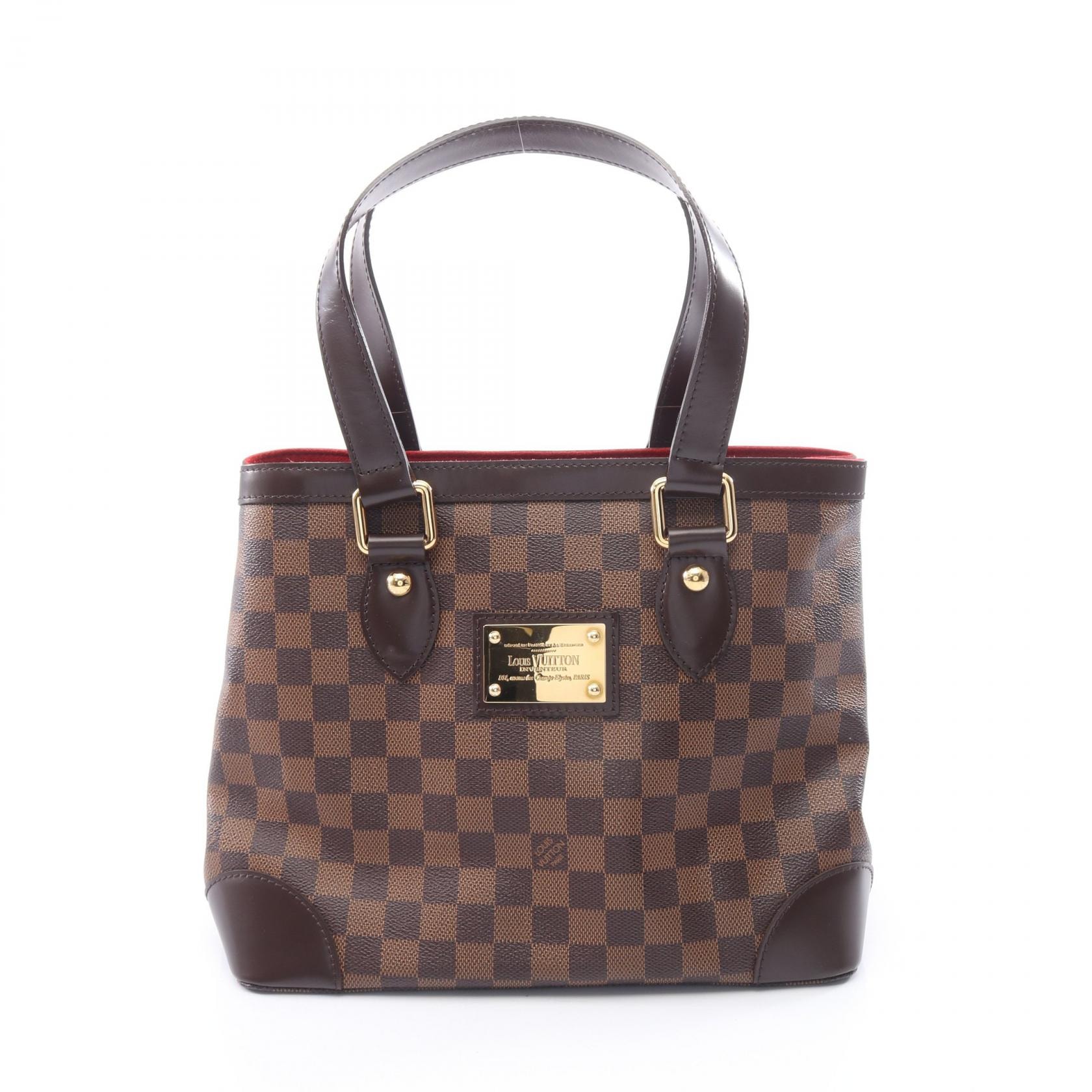 ルイ・ヴィトン LOUIS VUITTON ハムステッドPM トートバッグ バッグ PVCコーティングキャンバス レザー ダミエ エベヌ レディース ブラウン系 N51205 【中古】