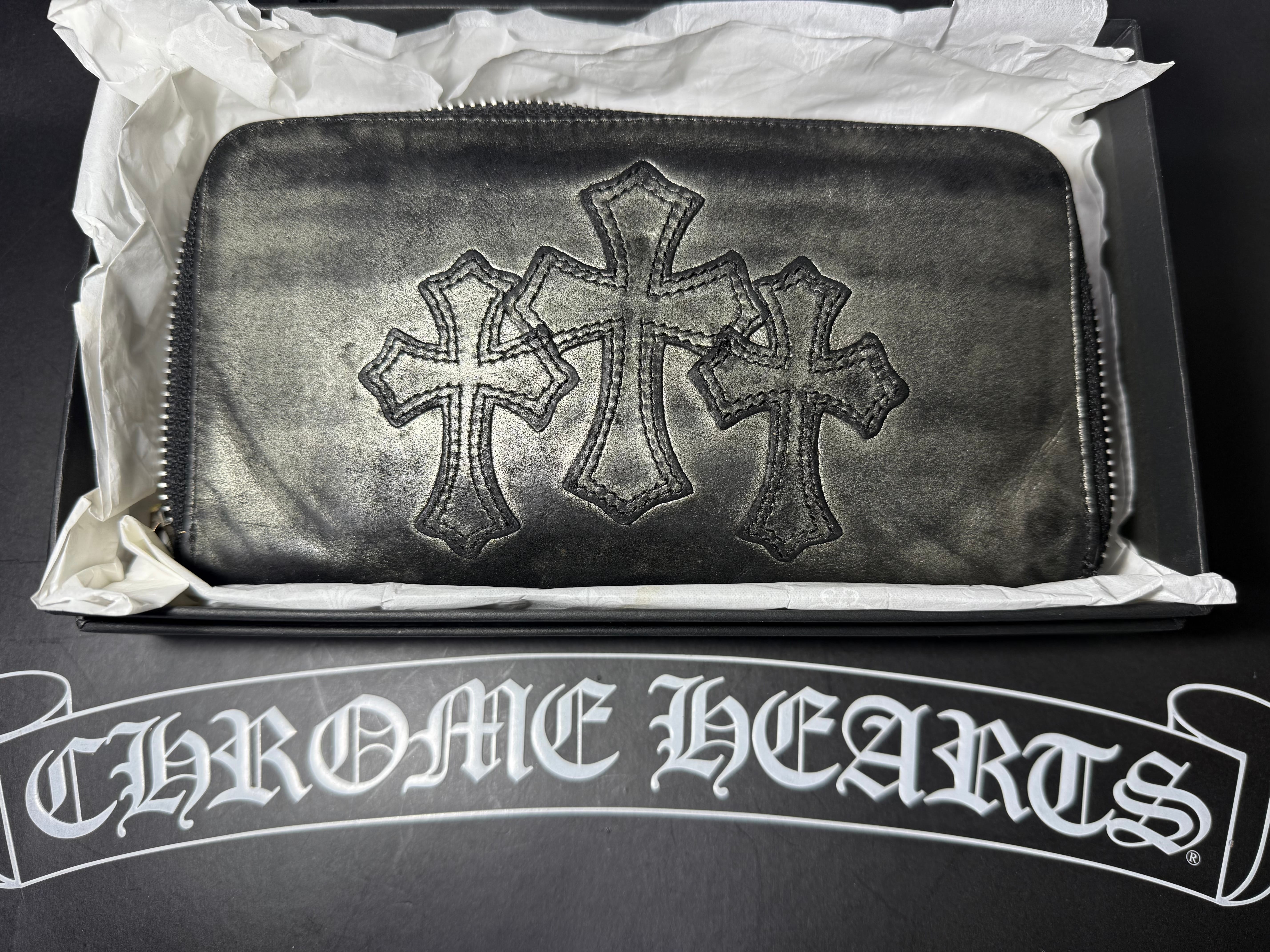 正規品!CHROME HEARTS クロムハーツ セメタリークロス ウォレット 財布