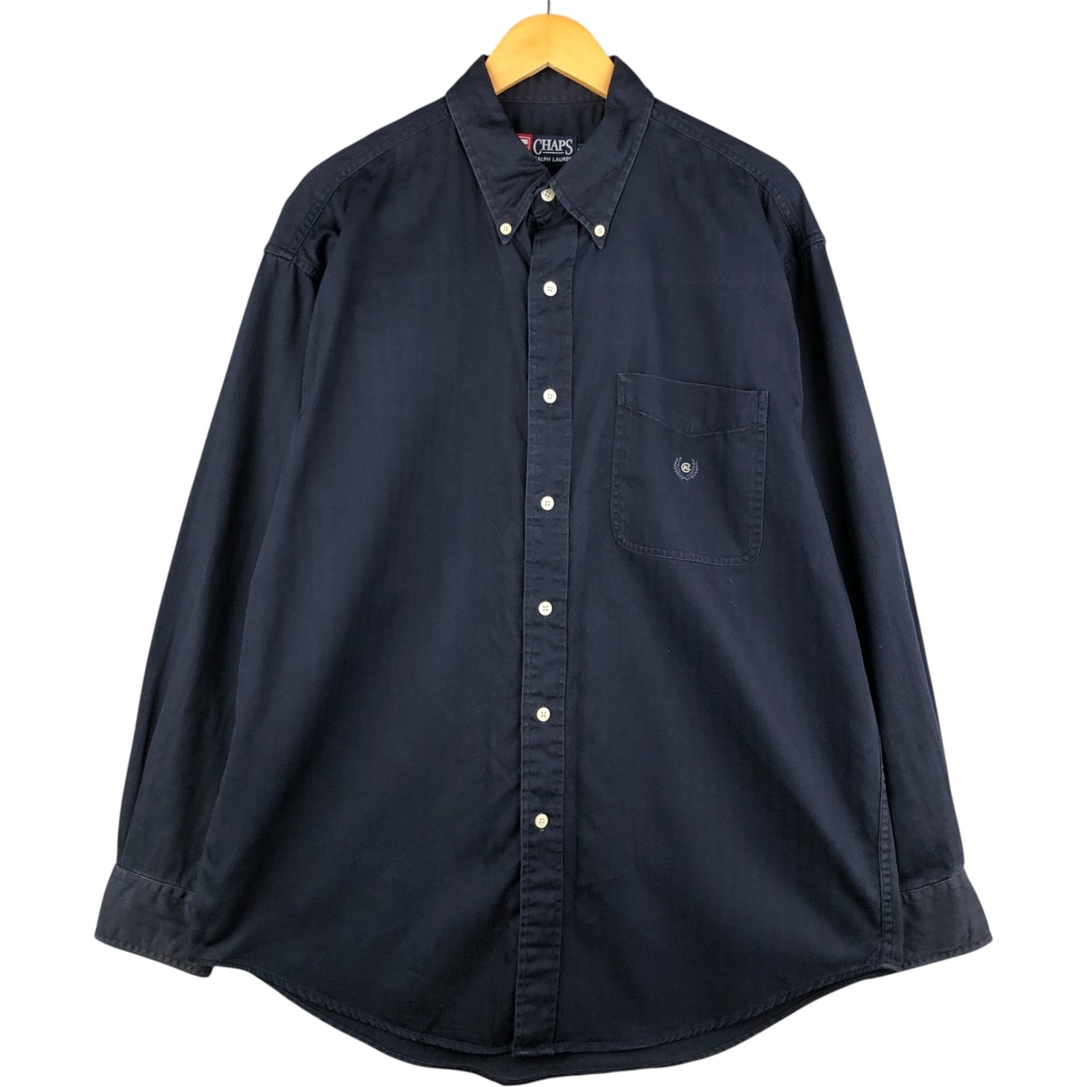 古着 ラルフローレン Ralph Lauren CHAPS チャップス ヘリンボーン 長袖 ボタンダウンシャツ メンズL相当/eaa594731