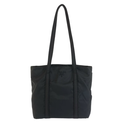 美品 PRADA プラダ テスート ロゴ刺繍 ブラック 黒 ナイロン トートバッグ ショルダーバッグ 604382 【中古】