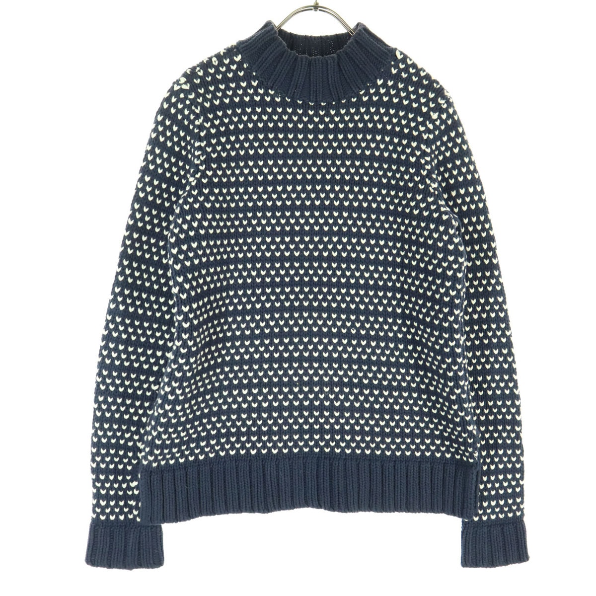 美品 L.L.Bean SIGNATURE エルエルビーンシグネチャー バーズアイ 長袖 コットン ニット XXS ネイビー