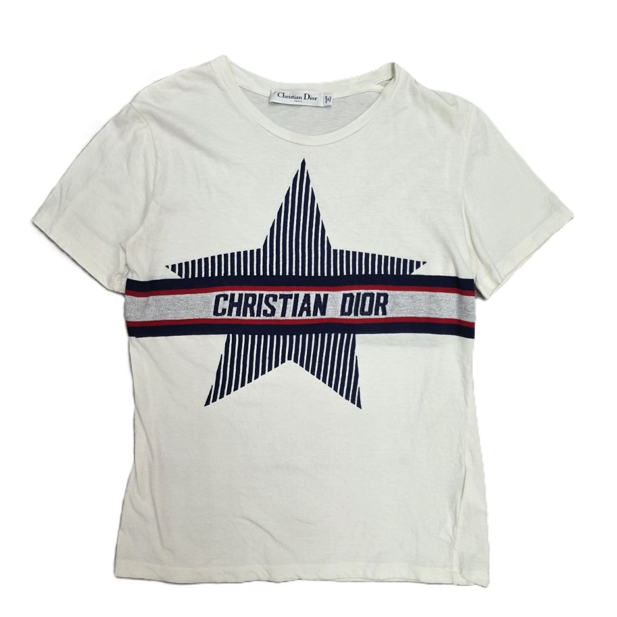Dior ディオール 21SS ロゴ DiorAlps カプセル グラフィックスター  半袖Tシャツ 143T04A4478 S コットン ホワイト  レディース【中古】