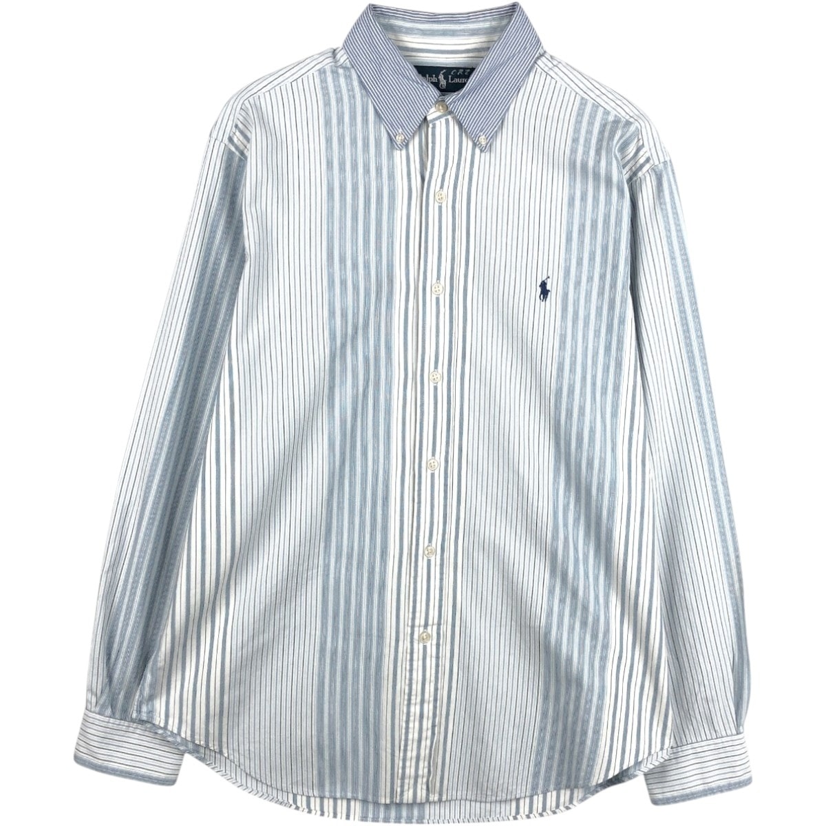 古着 ラルフローレン Ralph Lauren CLASSIC FIT クラシックフィット マルチストライプ 長袖 ボタンダウンストライプシャツ メンズL相当/eaa675393