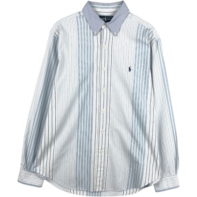 古着 ラルフローレン Ralph Lauren CLASSIC FIT クラシックフィット マルチストライプ 長袖 ボタンダウンストライプシャツ メンズL相当/eaa675393
