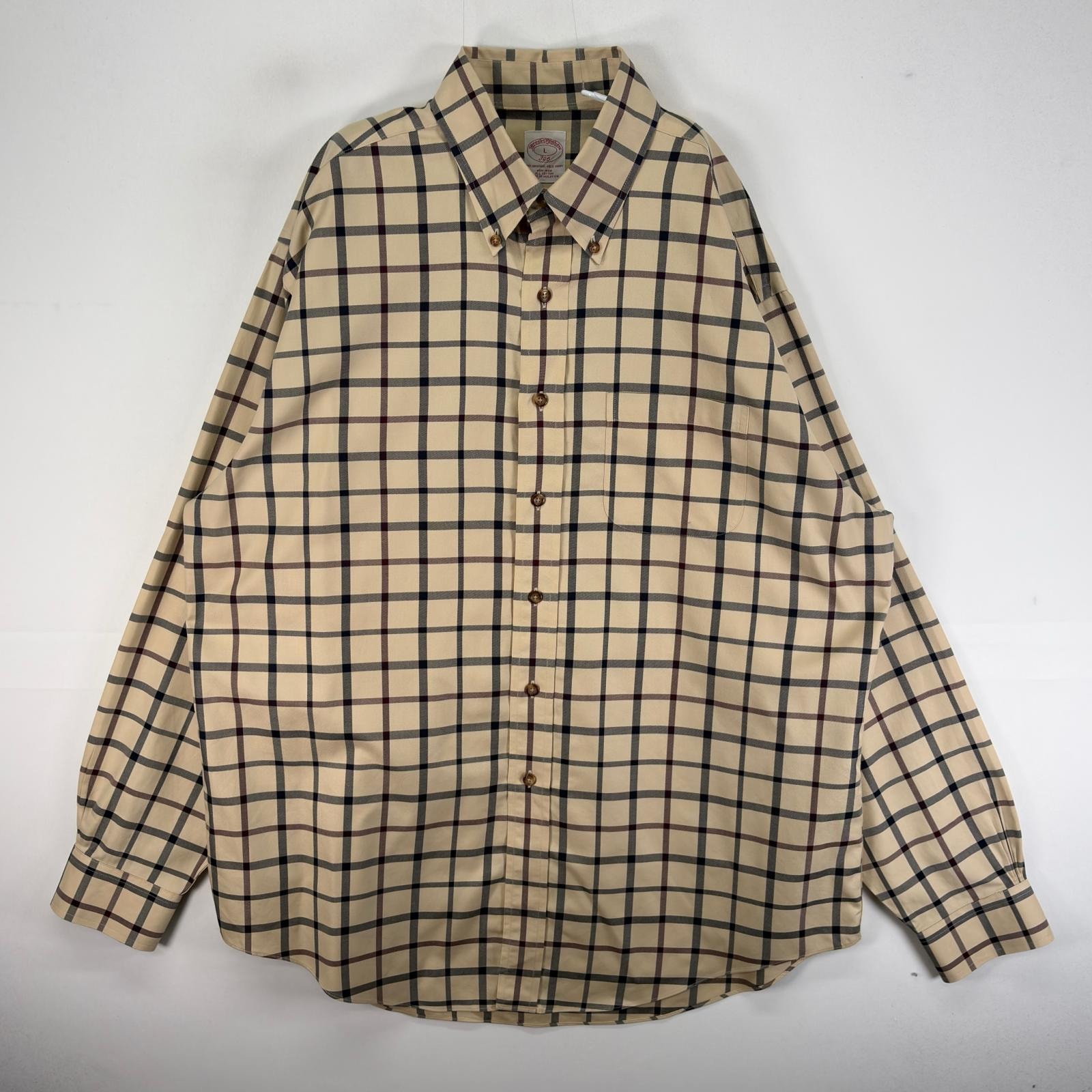 古着 ブルックスブラザーズ Brooks Brothers 長袖シャツ ボタンダウン 346 L  イエロー系 チェック メンズ
