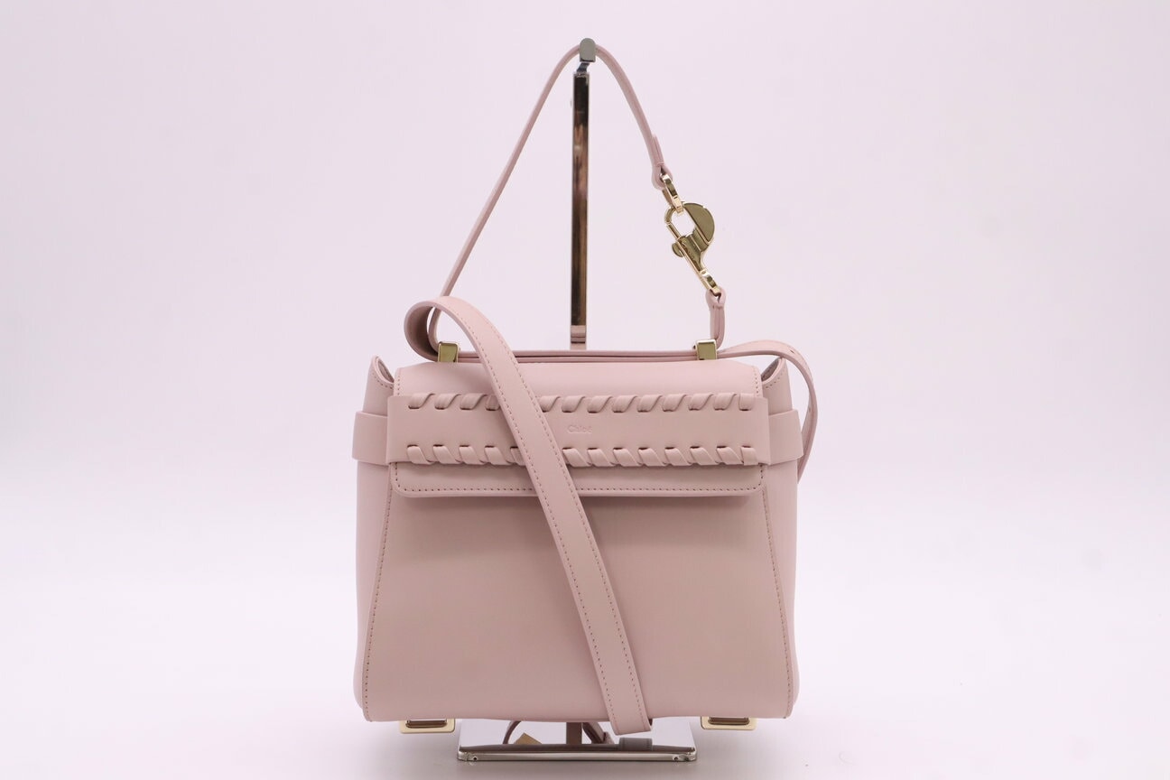 美品 Chloe クロエ ナチャ レザー スモール2WAY ショルダー CHC22WS123I91 2wayショルダーバッグ ピンクベージュ レザー レディース
