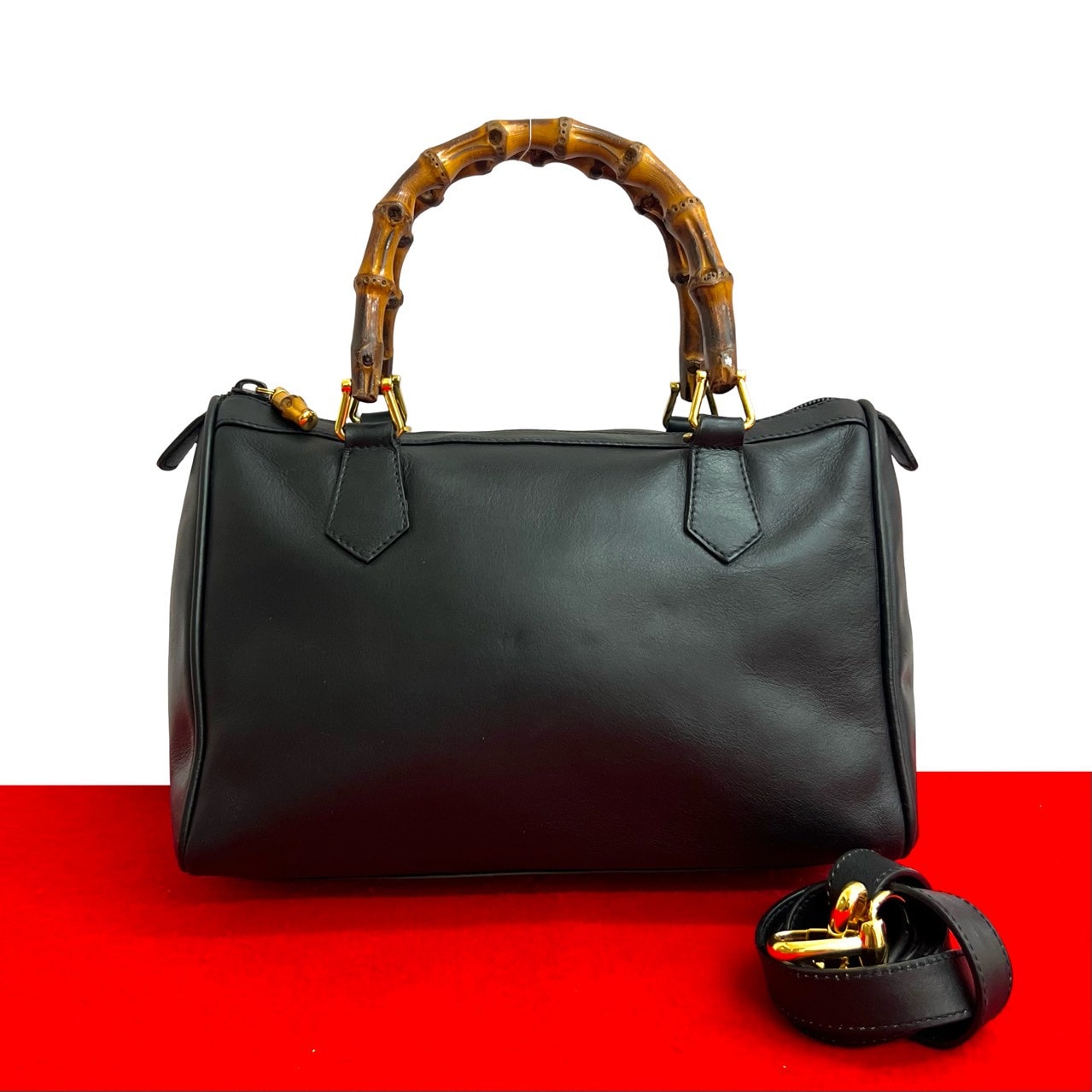 GUCCI グッチ バンブー レザー バンブー ショルダーバッグ ブラック
39214