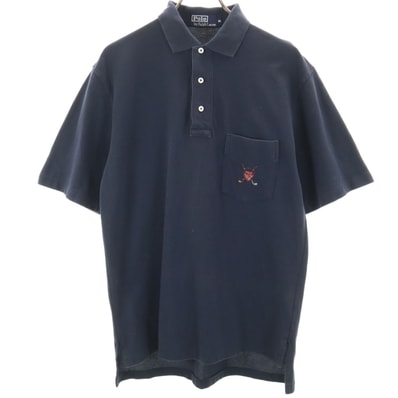 Polo by Ralph Lauren ポロバイラルフローレン 半袖 ポロシャツ M ネイビー 鹿の子