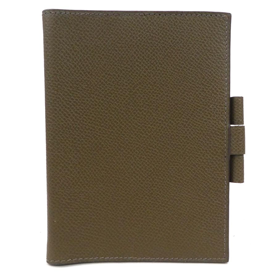 エルメス HERMES 手帳カバー レザー カーキブラウン ユニセックス【中古】 e60899a