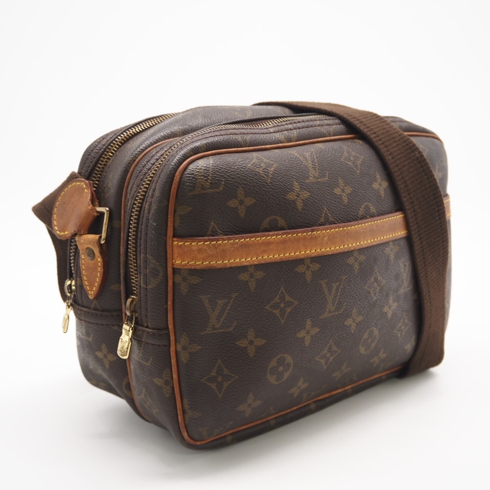 LOUIS VUITTON ルイ・ヴィトン モノグラム リポーターPM M45254 ショルダーバッグ ブラウン コーティングキャンバス レザー レディース