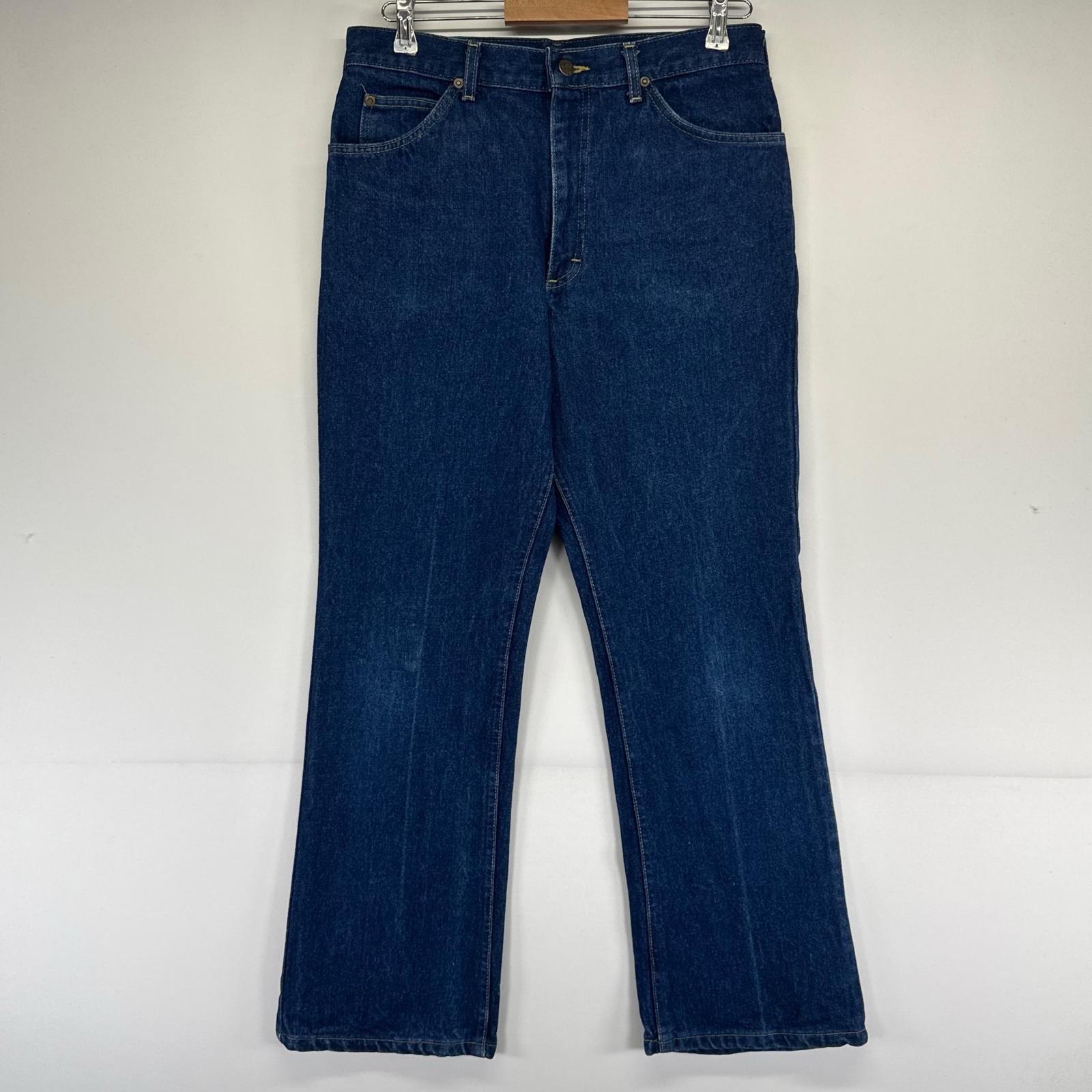 古着 90's/90年代 リー Lee USA製 デニム パンツ Gパン ストレート レザーパッチ W34×L30  ブルー系 メンズ