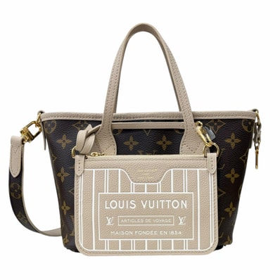 Louis Vuitton Neverfull Bandouliere Inside Out Bb "Lime Stone/Monogram"