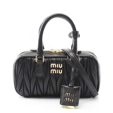 ミュウ ミュウ Miu Miu MATELASSE マテラッセ 2WAY ハンドバッグ バッグ レザー レディース ブラック系 5BP088AN88F0002 【新品】