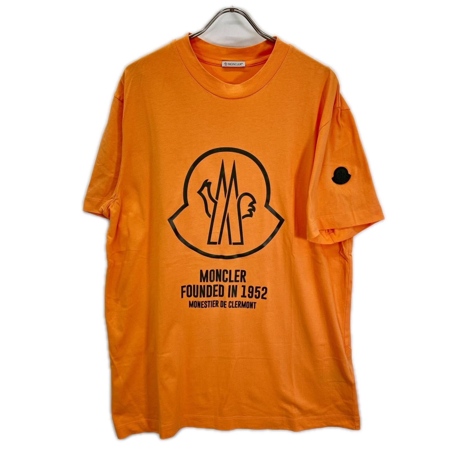 モンクレール 21年 オレンジ ロゴ SS TSHIRT XL