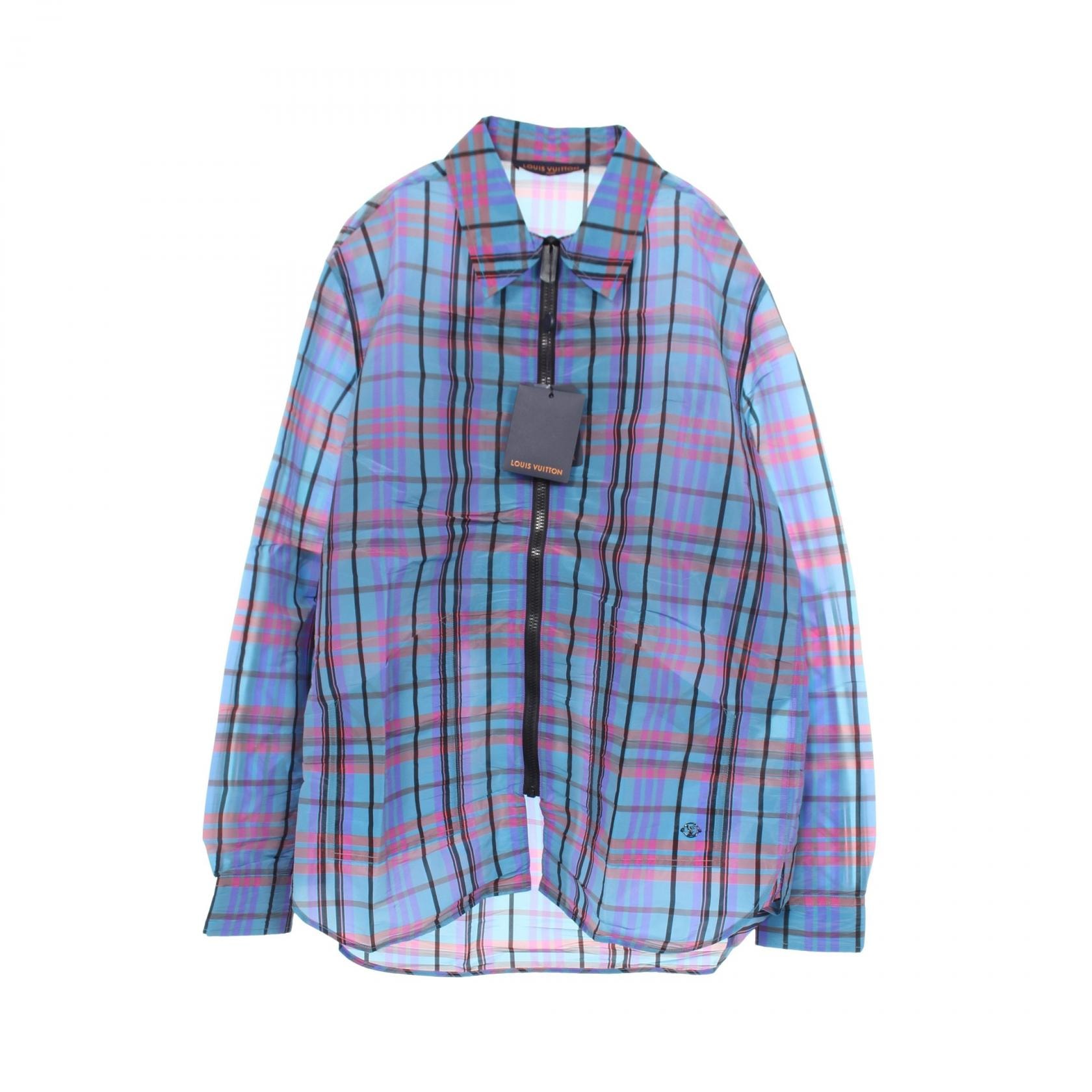 ルイ・ヴィトン LOUIS VUITTON バックパックディテール チェック ナイロンジャケット 衣料品 アウター ナイロン ポリエステル メンズ ブルー系 / ブラック系 / マルチカラー RM192M ORM HHS12W 【中古】