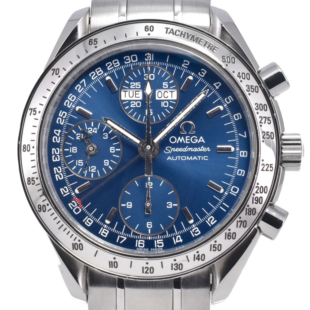 オメガ OMEGA 3523.80 スピードマスター トリプルカレンダー ブルー 自動巻き メンズ 腕時計 J#147736