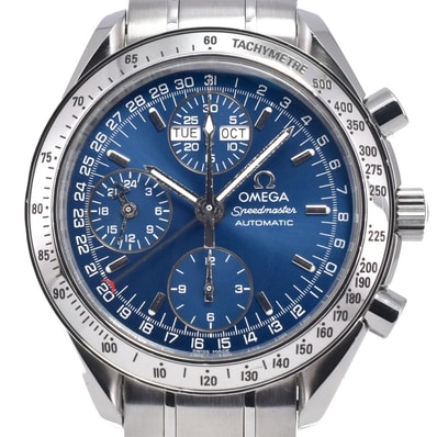 オメガ OMEGA 3523.80 スピードマスター トリプルカレンダー ブルー 自動巻き メンズ 腕時計 J#147736