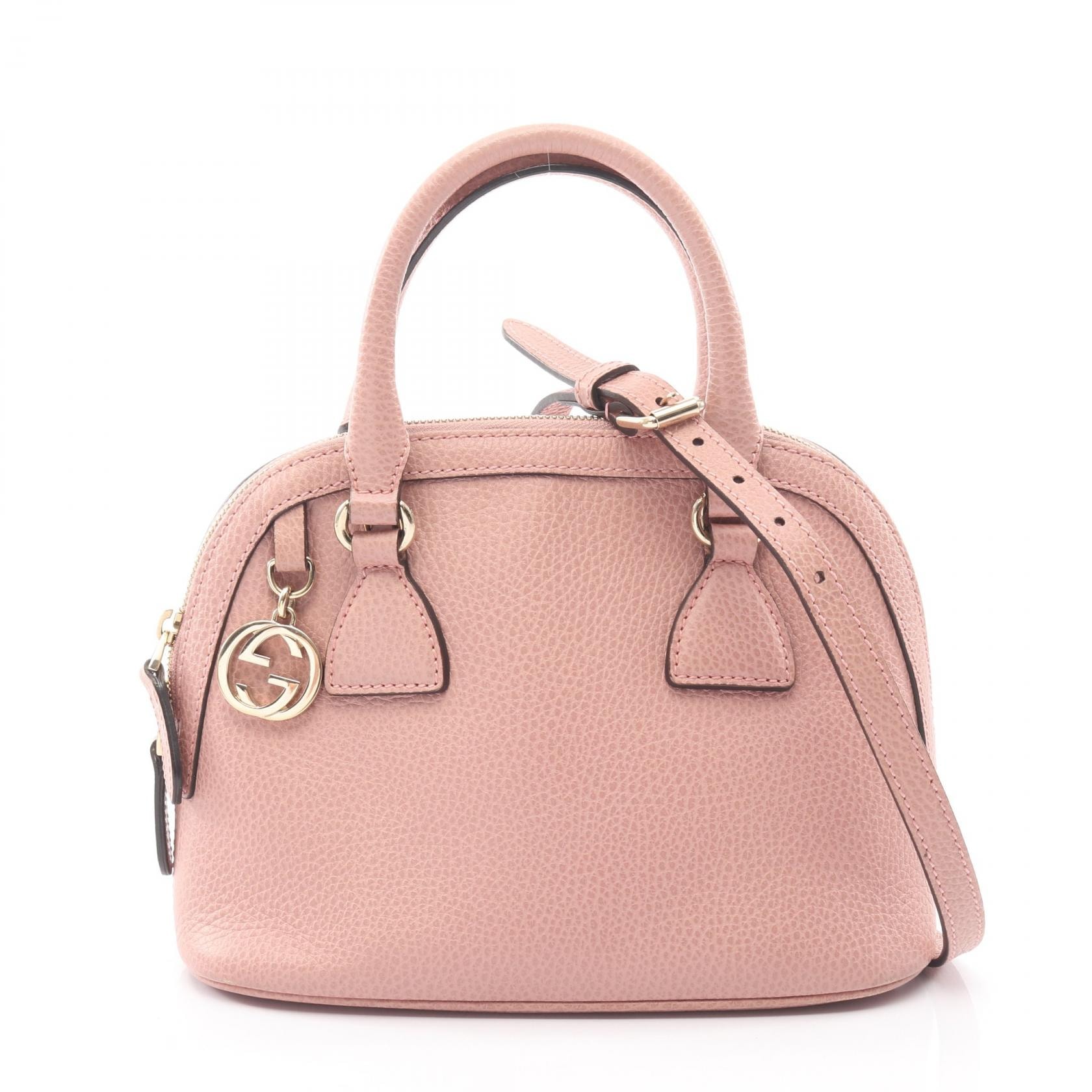 グッチ GUCCI インターロッキング G ハンドバッグ バッグ レザー レディース ピンク系 449661 【中古】