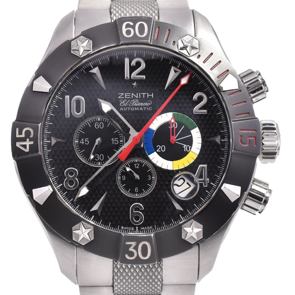 ゼニス ZENITH 03.0526.4000 デファイ クラシック クロノ エアロ エル・プリメロ デイト クロノグラフ 自動巻き メンズ 良品 A#146716