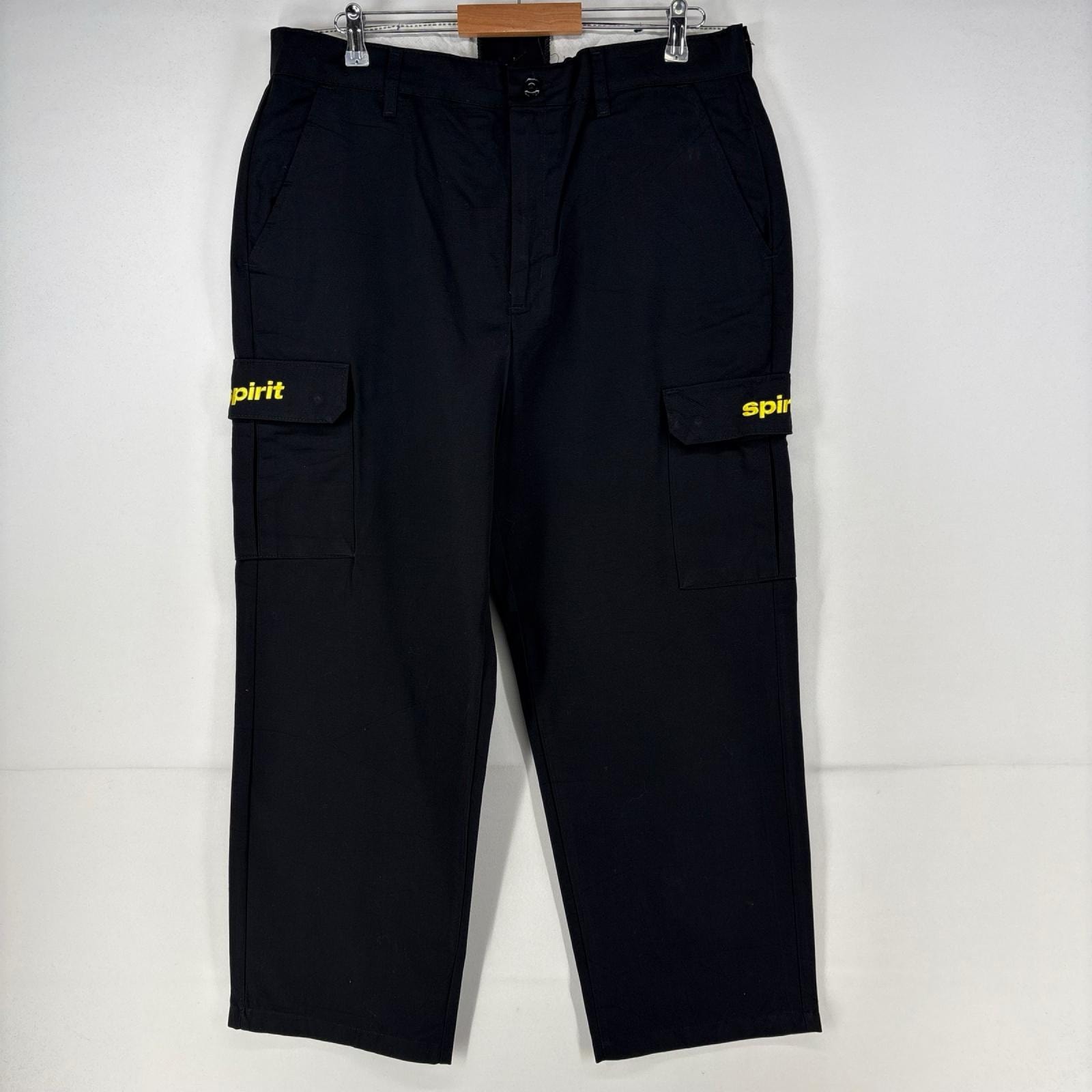 古着 レッドキャップ RED KAP パンツ ワーク 企業ロゴ カーゴパンツ 作業着 ジップ w38 L37 ブラック メンズ