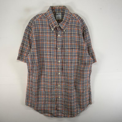 古着 ブルックスブラザーズ Brooks Brothers 半袖シャツ 胸ポケ REGENT 1818 M ブルー系 チェック メンズ