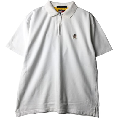 古着 90年代~ トミーヒルフィガー TOMMY HILFIGER ハーフジップ 半袖 ポロシャツ メンズL相当 ヴィンテージ/eaa644737