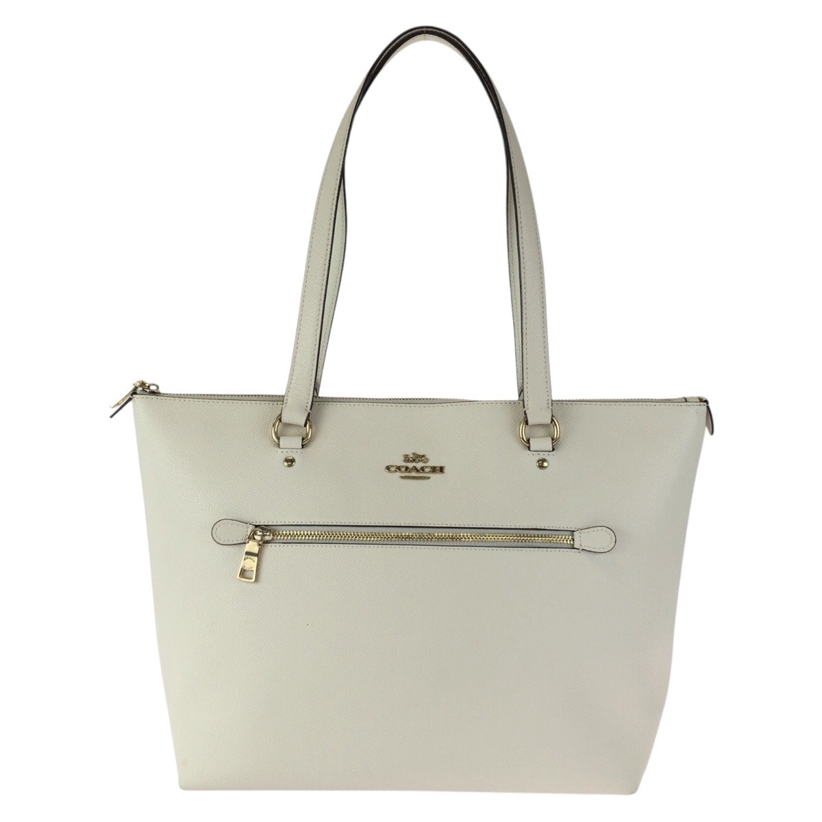 美品 COACH コーチ ギャラリー オフホワイト ゴールド金具 レザー トートバッグ ショルダーバッグ 601886 【中古】