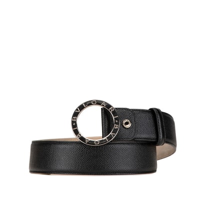 ブルガリ ビーゼロワン ベルト 44/110 ブラック シルバー レザー メンズ BVLGARI 【中古】