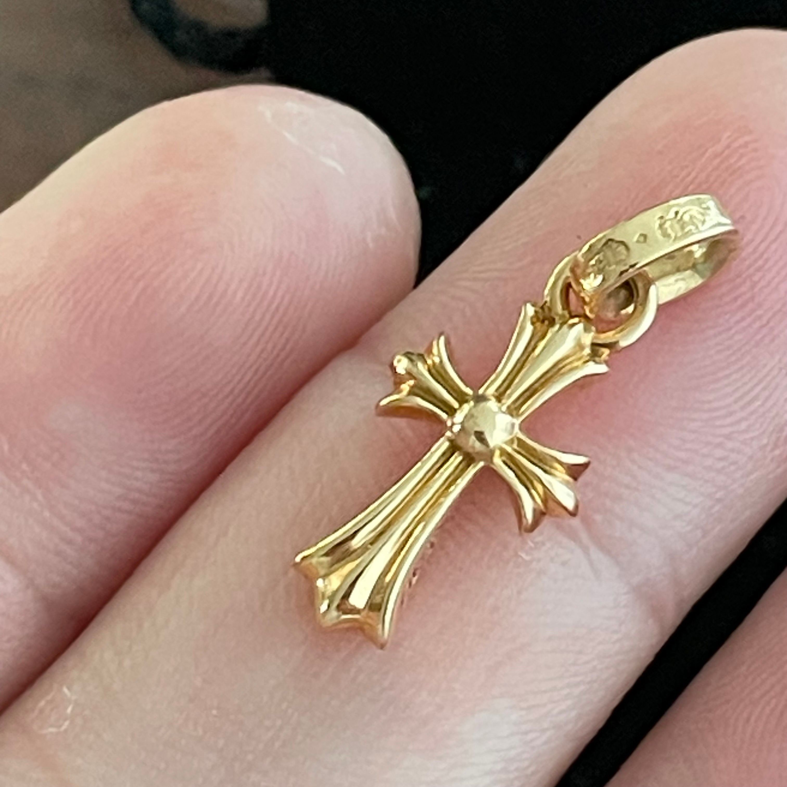 Chrome Hearts 22K CH Cross Baby Fat Charm "Yellow Gold"