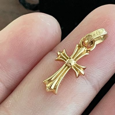 Chrome Hearts 22K CH Cross Baby Fat Charm "Yellow Gold"