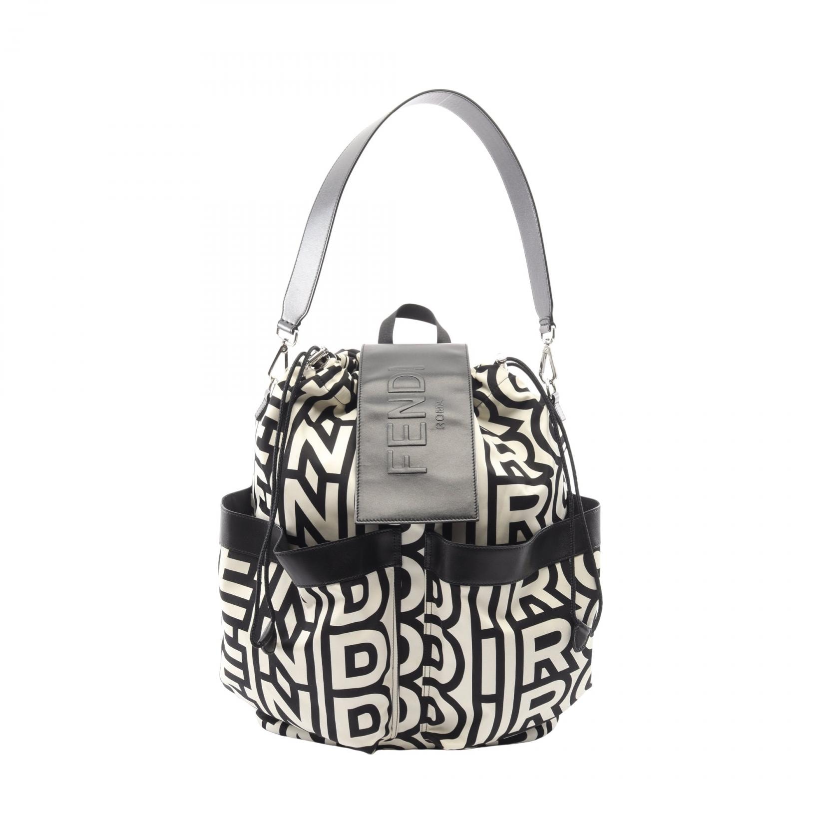 フェンディ FENDI FENDI × MARC JACOBS 2WAY リュックサック バックパック バッグ ナイロン レザー メンズ ホワイト系 / ブラック系 7VZ056 【中古】