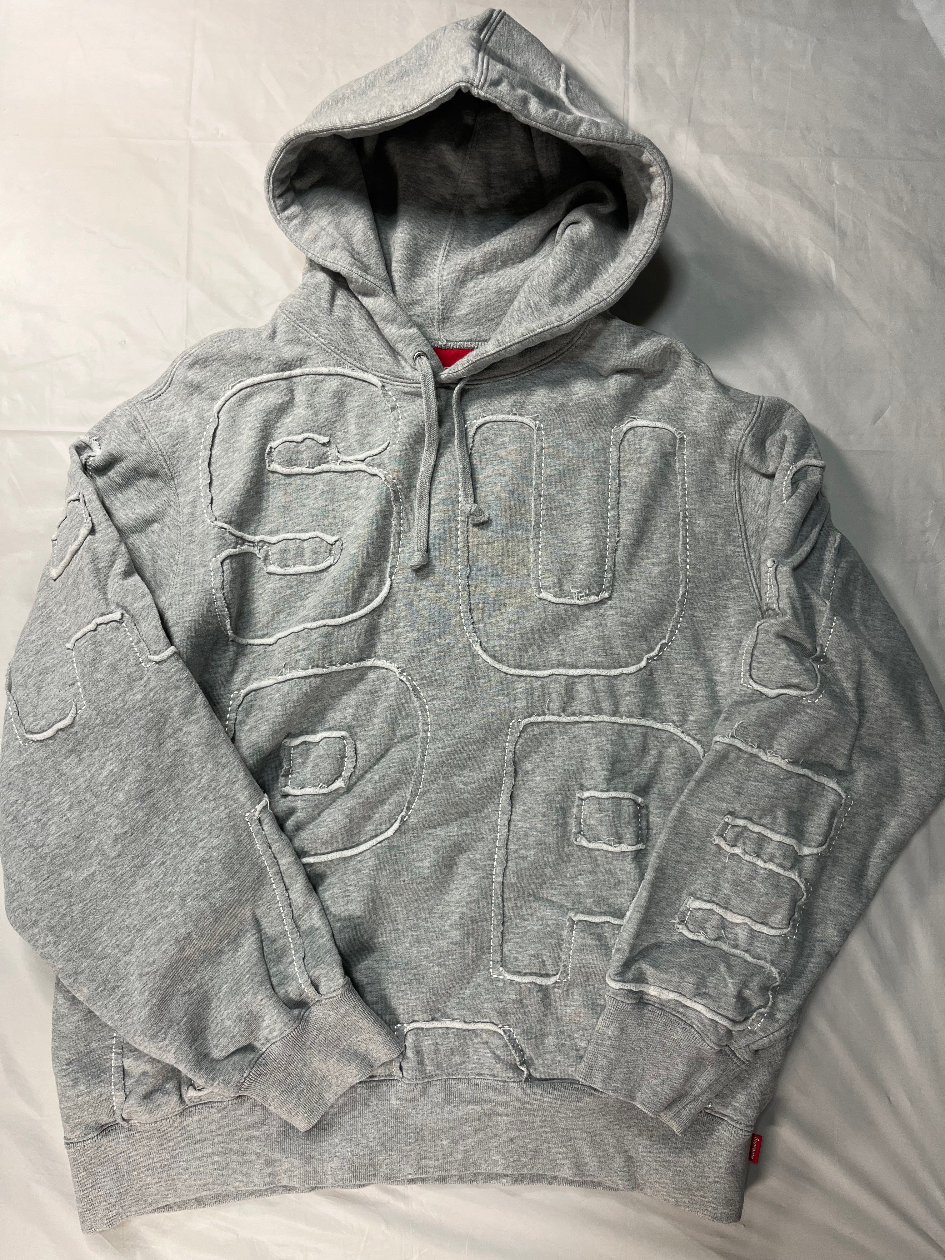 Supreme Cutout Letters Hooded Sweatshirt "Heather Grey"
