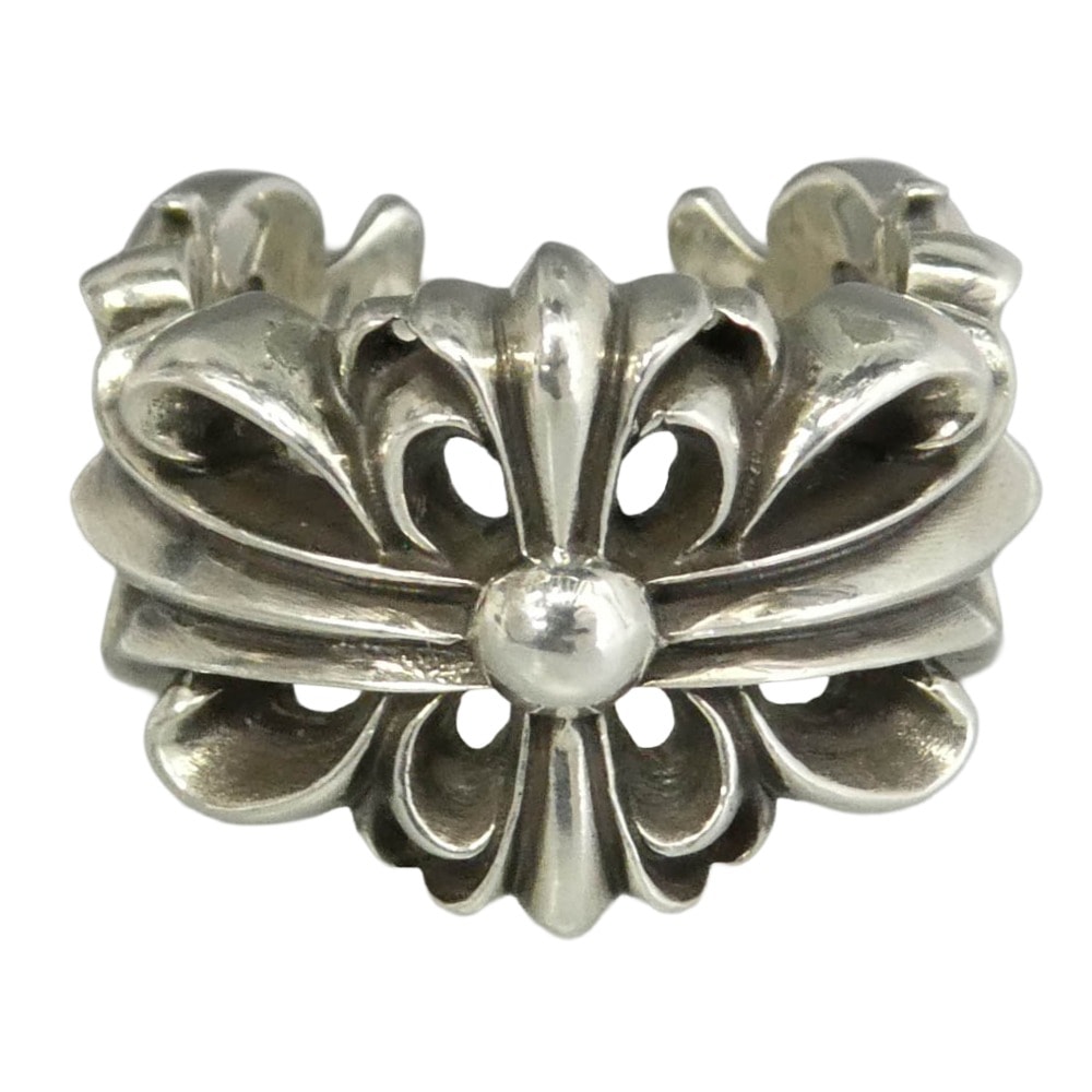 CHROME HEARTS クロムハーツ(原本有) インボイス付属 DBL FLRL CRS ダブルフローラルクロス リング シルバー系 約16号【中古】