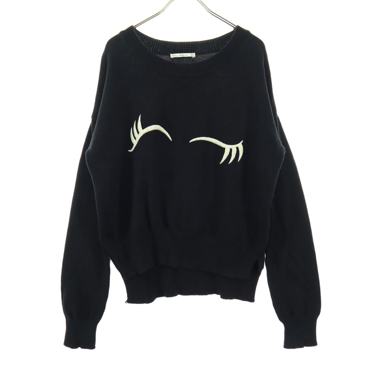 ZARA ザラ ツートンカラー 長袖 セーター M ブラック