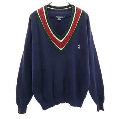 NAUTICA 90s 長袖 Vネック セーター