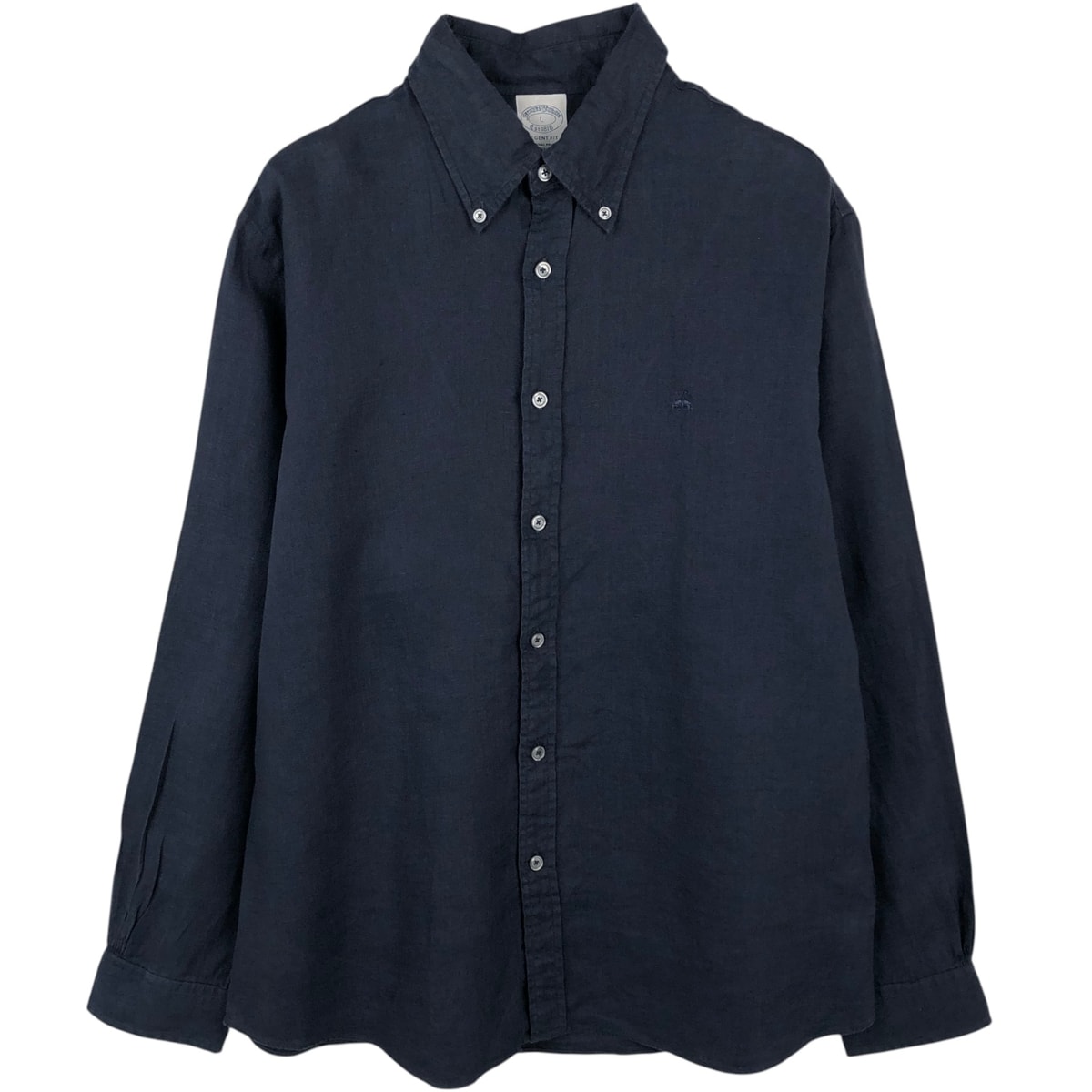 古着 ブルックスブラザーズ Brooks Brothers Est.1818 REGENT FIT 長袖 リネン ボタンダウンシャツ メンズL相当/eaa668541