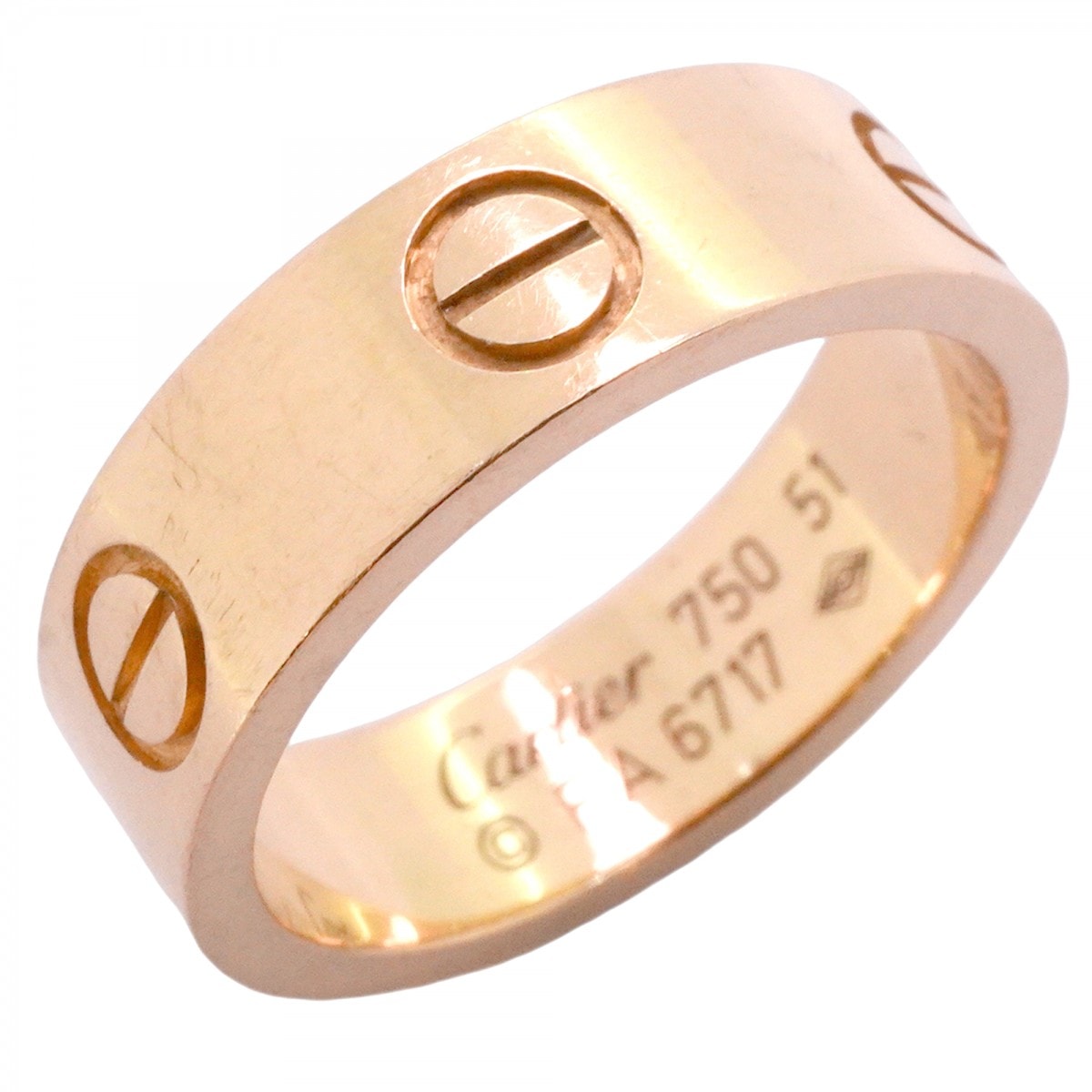 【6jdb0422】カルティエ リング ラブ K18PG ピンクゴールド #51【中古】レディース