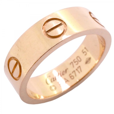 【6jdb0422】カルティエ リング ラブ K18PG ピンクゴールド #51【中古】レディース
