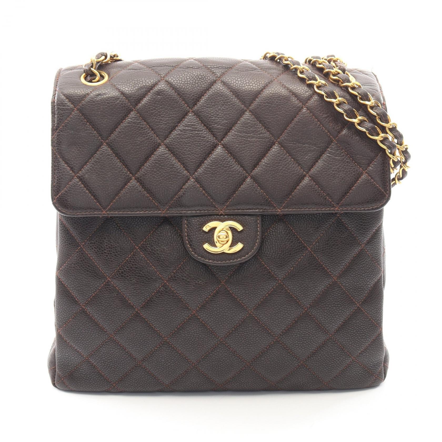 シャネル CHANEL マトラッセ Wフェイス ショルダーバッグ バッグ キャビアスキン(グレインドカーフ) レディース ブラウン系 【中古】