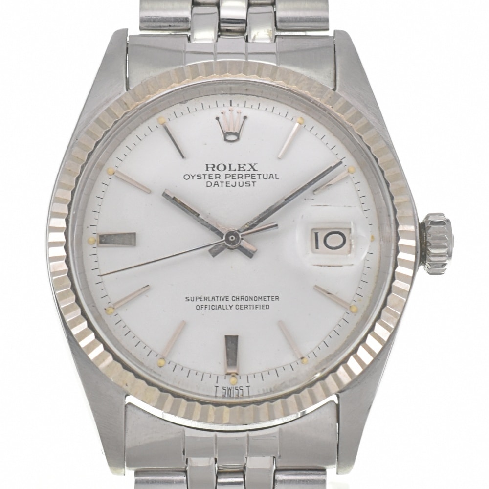 ロレックス ROLEX 1601 ヴィンテージ デイトジャスト ホワイト文字盤 Cal.1570 自動巻き メンズ 良品 Z#142486