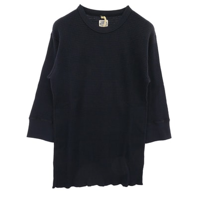 TENDERLOIN テンダーロイン Tシャツ T-WAFFLE ワッフル 7分丈 サーマル カットソー コットン SOLID NAVY ネイビー系 M【極上美品】【中古】