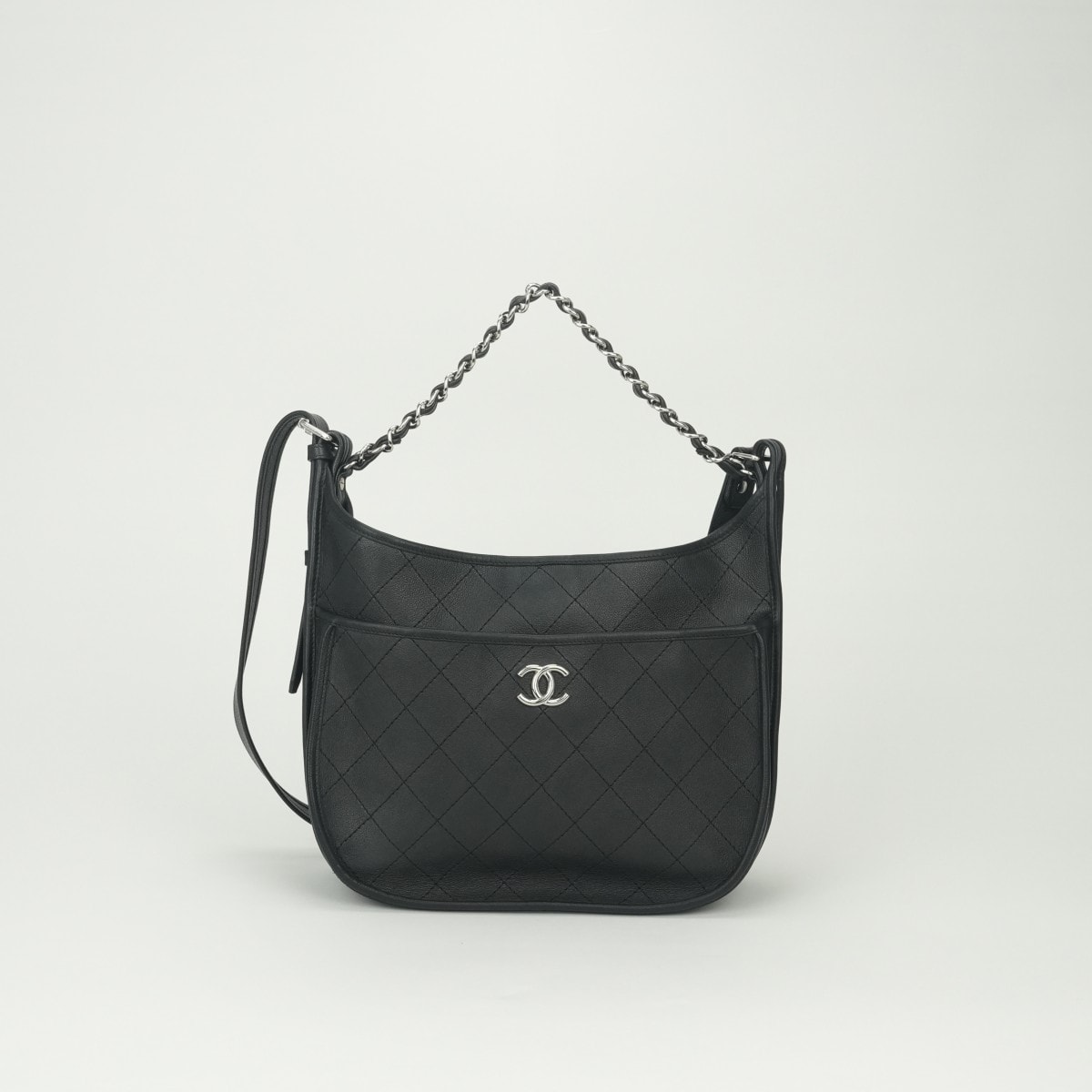 シャネル CHANEL マトラッセ マトラッセ バッグ トートバッグ ショルダーバッグ カーフスキン ブラック Black 黒 シルバー金具 ハンドバッグ ココマーク